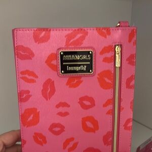 Loungefly Pink Bag with Red Lip Pattern